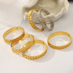Textured Linked Bangle Bracelet