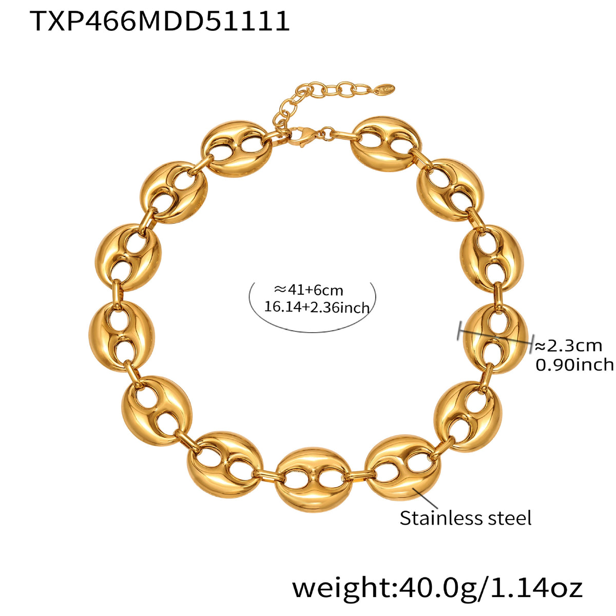 Coffee Bean Link Necklace & Bracelet