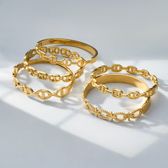 Sculptural Link Bangle Bracelet Designs