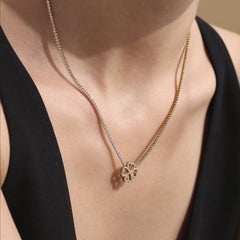 Cubic Zirconia Four-Petal Flower Jewelry