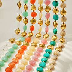 Color Resin Bead Necklace and Bracelet