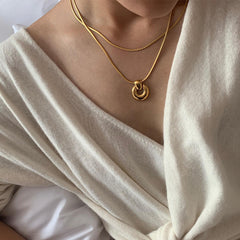 Daphne Vintage-Inspired Geometric Layered Necklace
