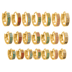 U-Shaped Cubic Zirconia Hoop Earrings