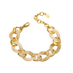 Color Resin and Cubic Zirconia Curb Bracelet