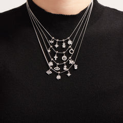 18K Gold-Plated Cubic Zirconia Charms and Chain Designs