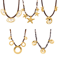 Gold-Tone Sculptural Pendant Necklace