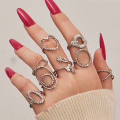 Gold-Tone Geometric Open Ring Designs