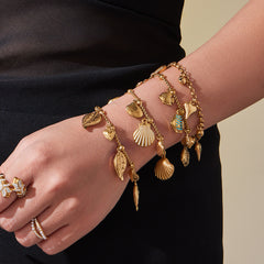18K Gold-Plated Ocean Charm Bracelet Designs
