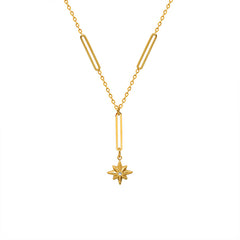 Gold-Tone Starburst Y-Pendant Necklace