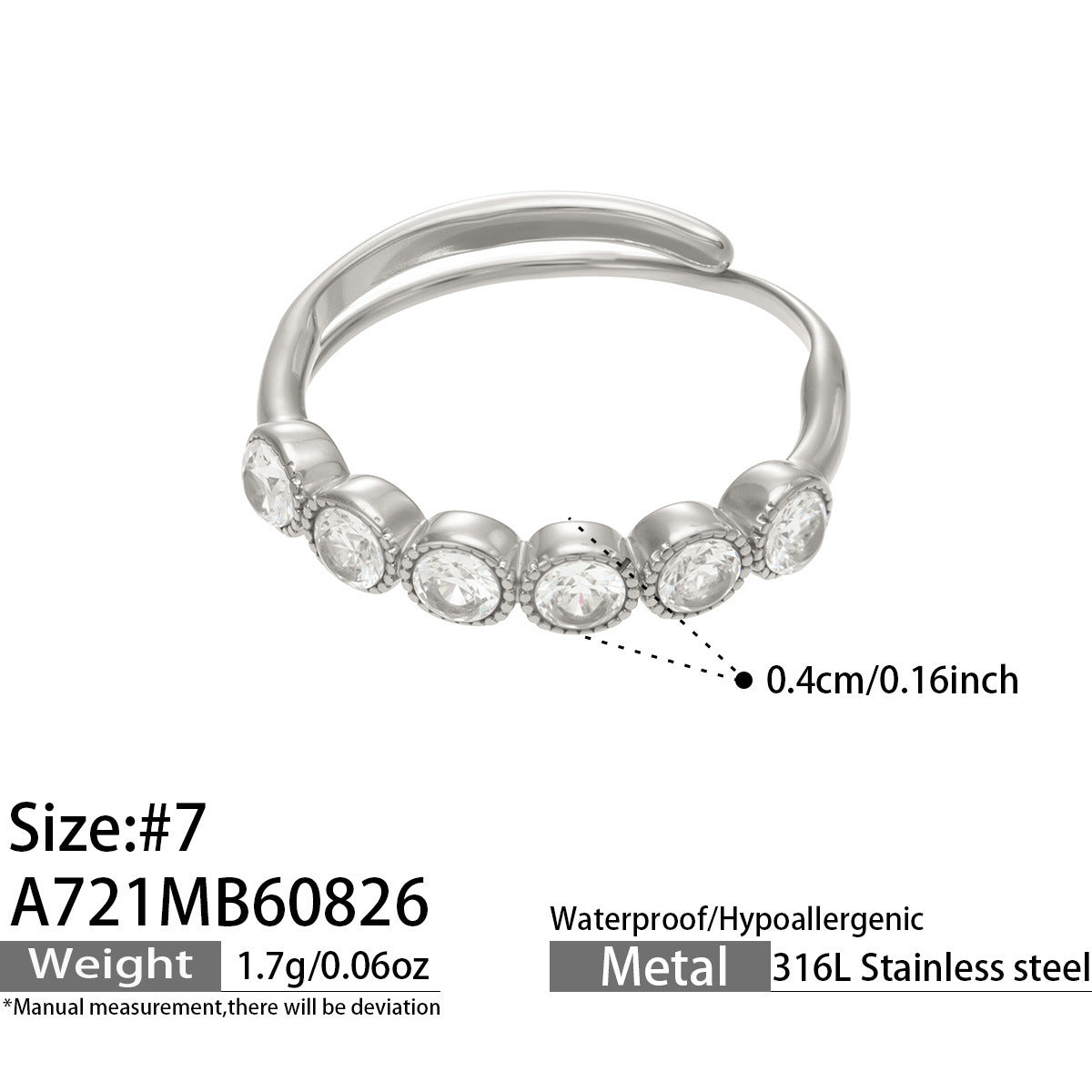 Beaded Band or Cubic Zirconia Ring