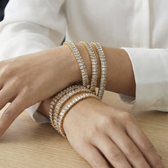 18K Gold-Plated Cubic Zirconia Toggle Bracelet