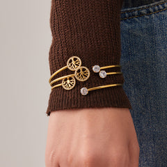 Floral Cubic Zirconia Open Cuff Collection