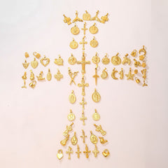 Gold-Tone Symbol & Ocean Stainless Steel Pendants