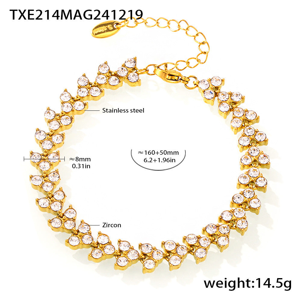 Cubic Zirconia Triangle-Accent Bracelet
