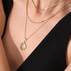 Celestial Cubic Zirconia Necklace and Layering Chains