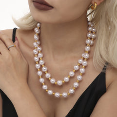 Pearl-Look Beaded Collar Necklace