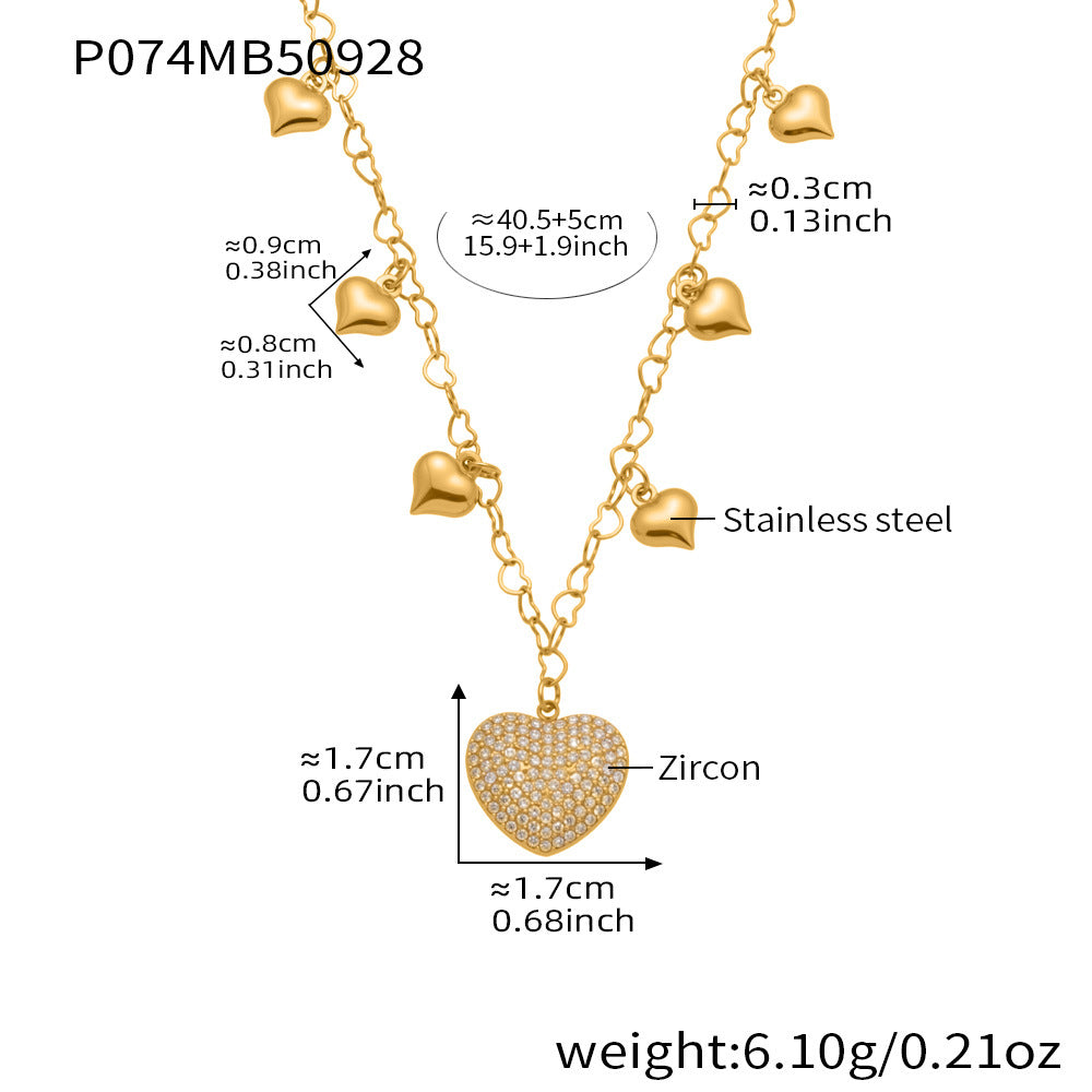 18K Gold-Plated Heart Charm Y-Necklace