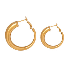 Gold-Tone Rounded Hoop Earrings