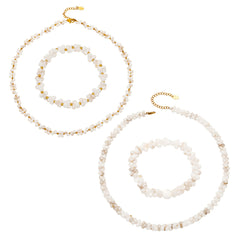 Natural Shell Bead Necklace and Bracelet