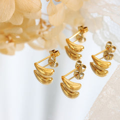 Minimal Teardrop Stainless Steel Stud Earrings