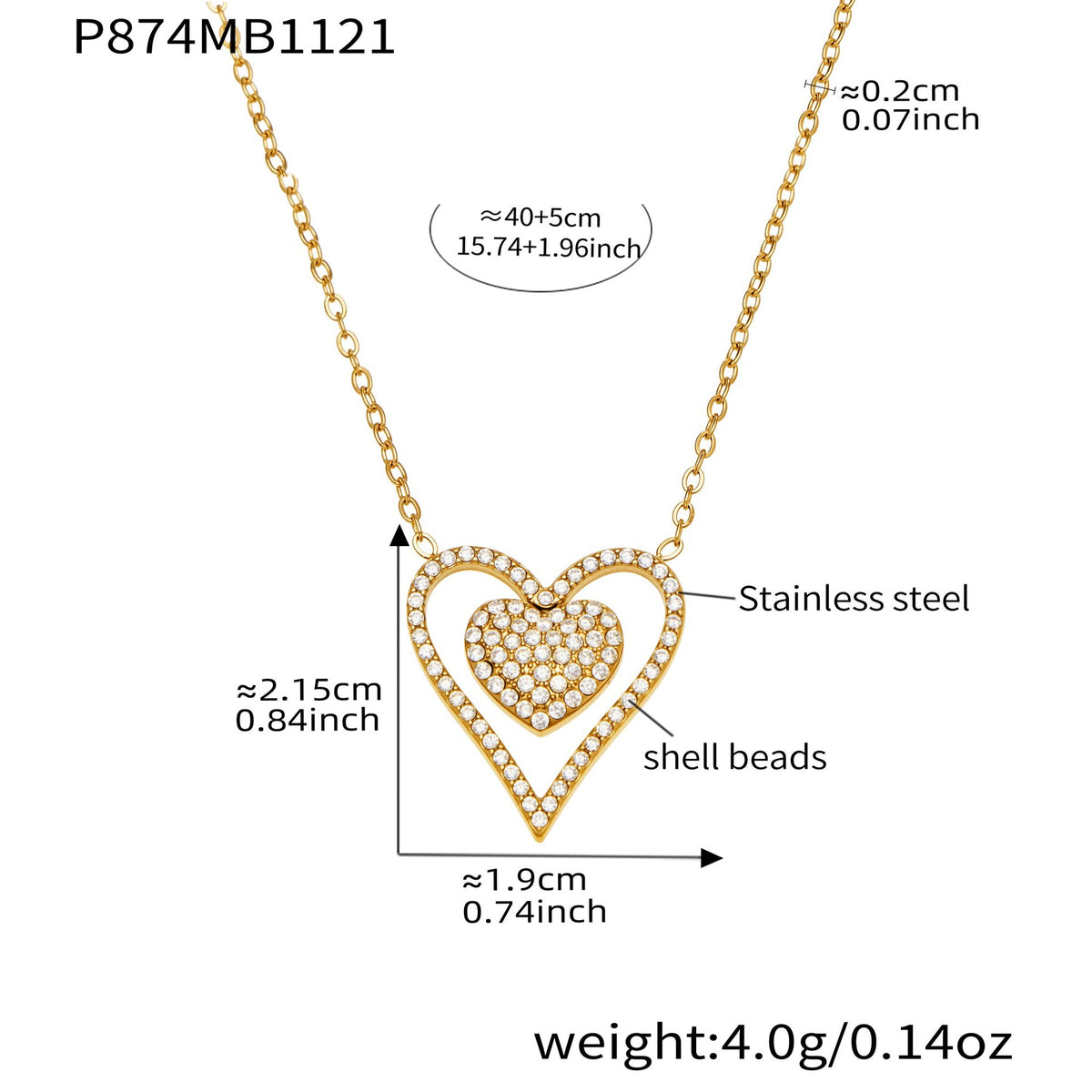 Cubic Zirconia Heart Layered Necklace Designs