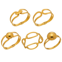 18K Gold-Plated Open Geometric Bangle Bracelets