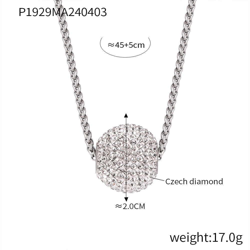 Sparkling Round Ball Pendant Necklace