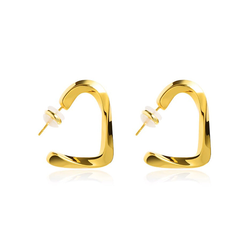 Marielle Minimalist Heart Stud Earrings