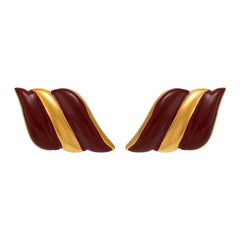 18K Gold-Plated Enamel Wing Stud Earrings