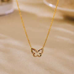 Cubic Zirconia Butterfly Necklace