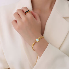 18K Gold-Plated Heart Shell Detail Bracelet