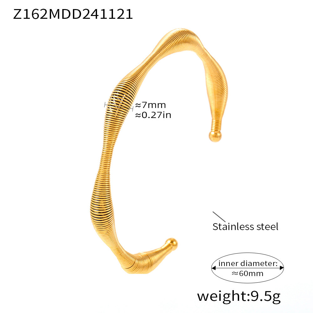 Textured Spiral Open Bangle Designs