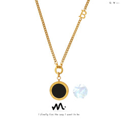 Reversible Roman Numeral Long Pendant Necklace