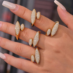 Cubic Zirconia Curved Open Ring