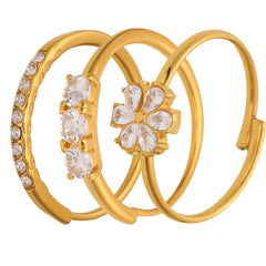 Cubic Zirconia Slim Floral Ring Designs