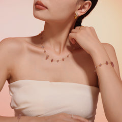 Natural Stone Chip Floral Necklace or Bracelet