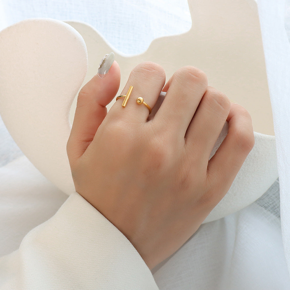 T-Bar Open Stainless Steel Ring