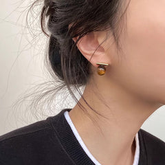 Marielle Vintage-Inspired Tiger-Eye Stud Earrings
