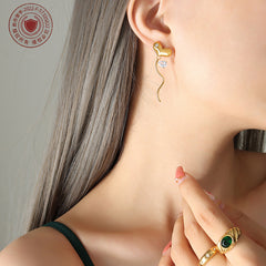 Asymmetric Heart Wave Drop Earrings