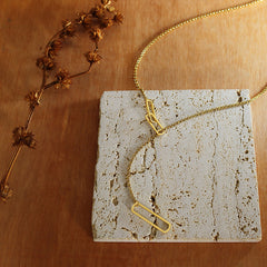 Long Geometric Sliding Lariat Necklace