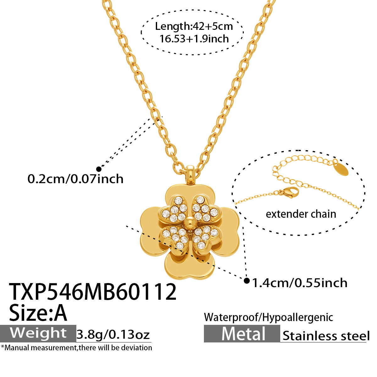 18K Gold-Plated Sculptural Clover Jewelry