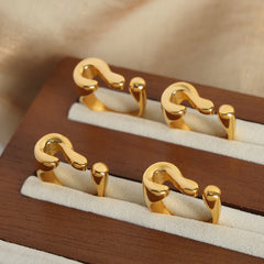 Sculptural Question-Mark Open Ring
