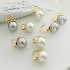 18K Gold-Plated Pearl-Look Hoop Earrings