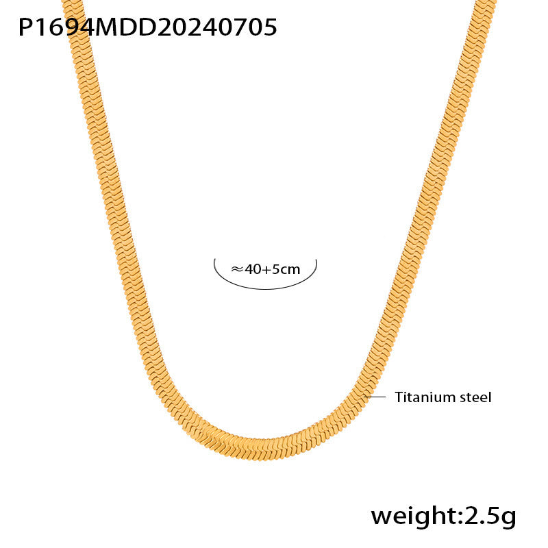 Gold-Tone Flat Layering Chain Necklace