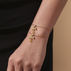 Cubic Zirconia Bone-Motif Necklace or Bracelet