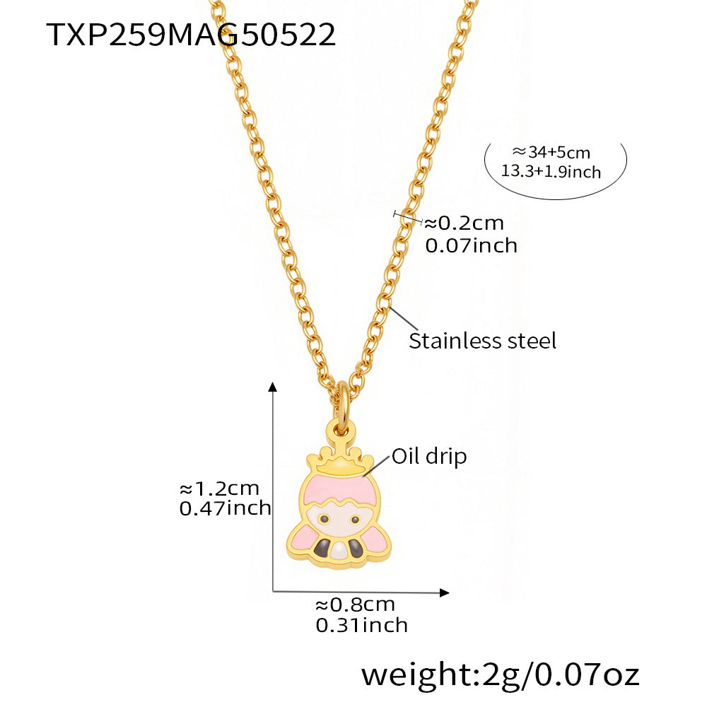 Enamel Princess Charm Necklace, Bracelet, Ring or Earrings