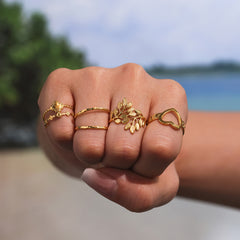 18K Gold-Plated Sculptural Open Ring