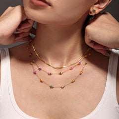 Natural Stone Charm Necklace, Bracelet or Separate Chain
