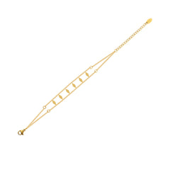 18K Gold-Plated Geometric Double-Chain Bracelet