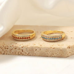 Colored Stone-Accent Open Band Ring
